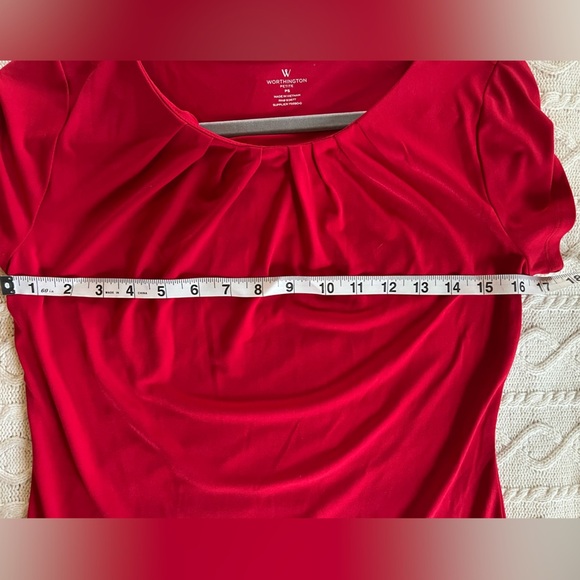 Worthington Red Short Sleeve Polyester Blouse Women’s Size Petite Small - Picture 8 of 8